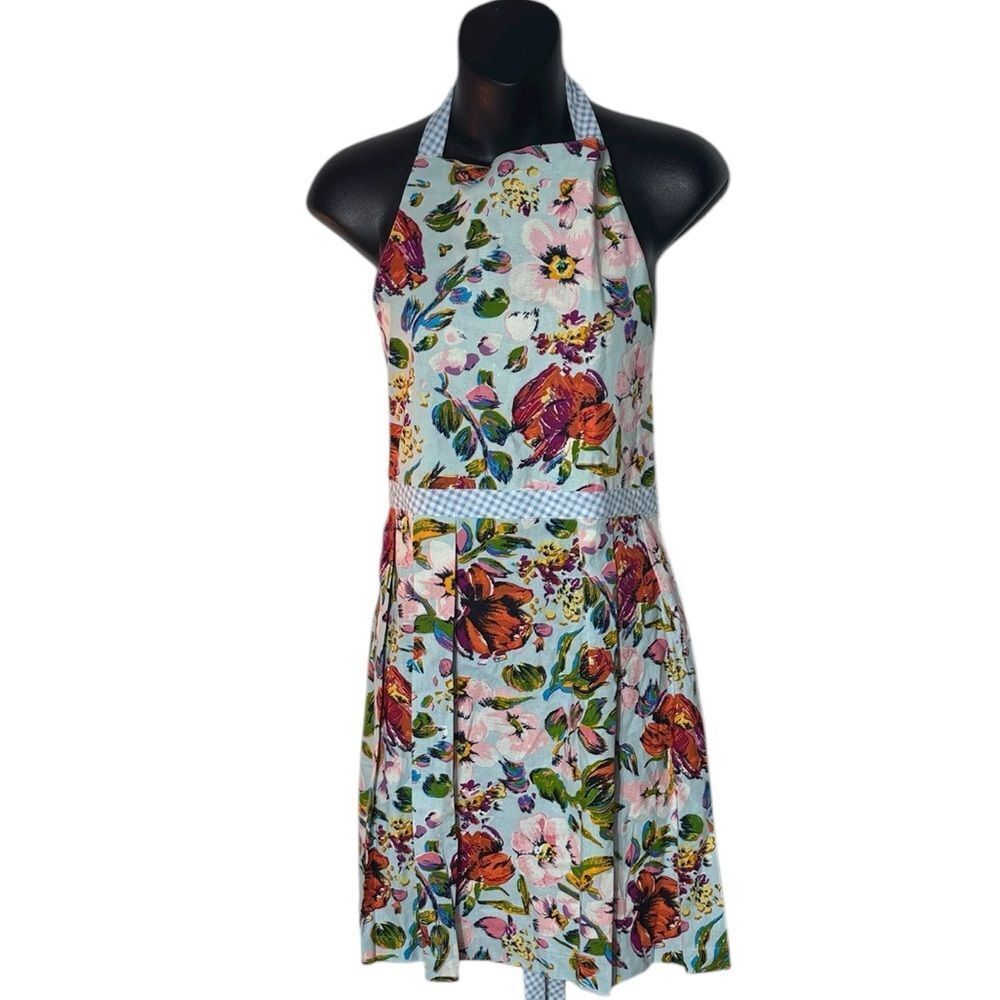 Vera Bradley short apron kitchen cooking baking floral dopamine